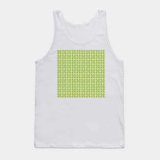 Simple spring toned pattern made of circles, stars and tones of green Tank Top